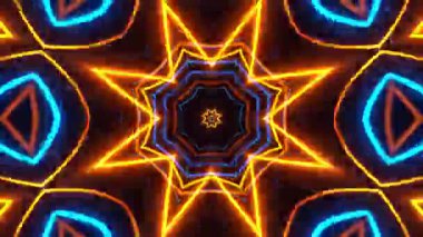 Gelecekçi Siberpunk VJ Döngü Neon Tüneli Girdabı ve Arıza Parçacıkları