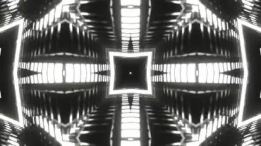 Gelecekçi Siberpunk VJ Döngü Neon Tüneli Girdabı ve Arıza Parçacıkları