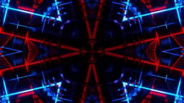 Gelecekçi Siberpunk VJ Döngü Neon Tüneli Girdabı ve Arıza Parçacıkları