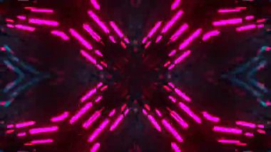 Gelecekçi Siberpunk VJ Döngü Neon Tüneli Girdabı ve Arıza Parçacıkları