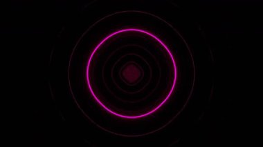 Gelecekçi Siberpunk VJ Döngü Neon Tüneli Girdabı ve Arıza Parçacıkları