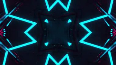 Gelecekçi Siberpunk VJ Döngü Neon Tüneli Girdabı ve Arıza Parçacıkları