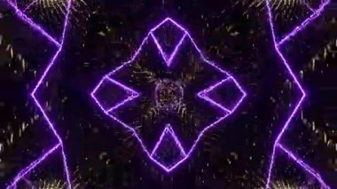 Gelecekçi Siberpunk VJ Döngü Neon Tüneli Girdabı ve Arıza Parçacıkları