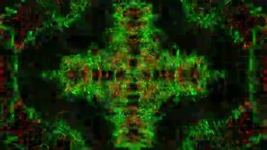 Gelecekçi Siberpunk VJ Döngü Neon Tüneli Girdabı ve Arıza Parçacıkları