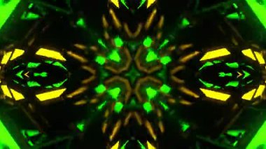 Gelecekçi Siberpunk VJ Döngü Neon Tüneli Girdabı ve Arıza Parçacıkları