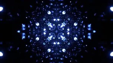 Gelecekçi Siberpunk VJ Döngü Neon Tüneli Girdabı ve Arıza Parçacıkları