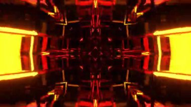 Gelecekçi Siberpunk VJ Döngü Neon Tüneli Girdabı ve Arıza Parçacıkları