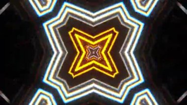 Gelecekçi Siberpunk VJ Döngü Neon Tüneli Girdabı ve Arıza Parçacıkları