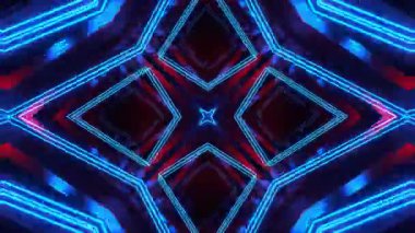 Gelecekçi Siberpunk VJ Döngü Neon Tüneli Girdabı ve Arıza Parçacıkları