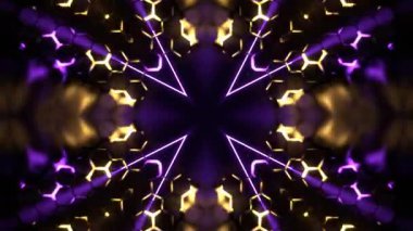 Gelecekçi Siberpunk VJ Döngü Neon Tüneli Girdabı ve Arıza Parçacıkları