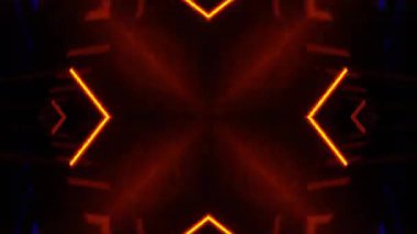 Gelecekçi Siberpunk VJ Döngü Neon Tüneli Girdabı ve Arıza Parçacıkları