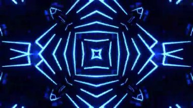 Gelecekçi Siberpunk VJ Döngü Neon Tüneli Girdabı ve Arıza Parçacıkları