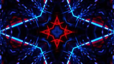 Gelecekçi Siberpunk VJ Döngü Neon Tüneli Girdabı ve Arıza Parçacıkları