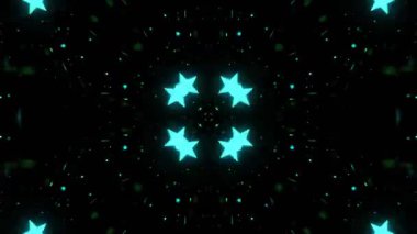 Gelecekçi Siberpunk VJ Döngü Neon Tüneli Girdabı ve Arıza Parçacıkları