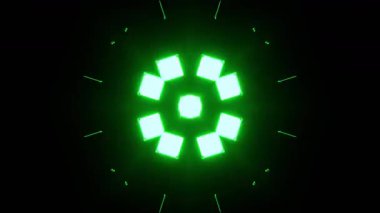 Gelecekçi Siberpunk VJ Döngü Neon Tüneli Girdabı ve Arıza Parçacıkları