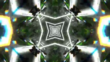 Gelecekçi Siberpunk VJ Döngü Neon Tüneli Girdabı ve Arıza Parçacıkları