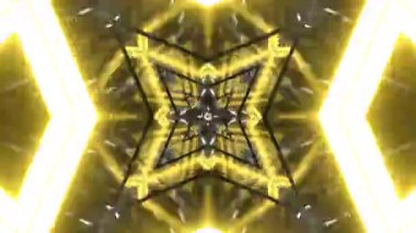 Gelecekçi Siberpunk VJ Döngü Neon Tüneli Girdabı ve Arıza Parçacıkları