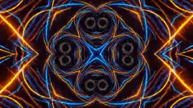 Gelecekçi Siberpunk VJ Döngü Neon Tüneli Girdabı ve Arıza Parçacıkları