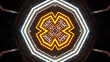 Gelecekçi Siberpunk VJ Döngü Neon Tüneli Girdabı ve Arıza Parçacıkları