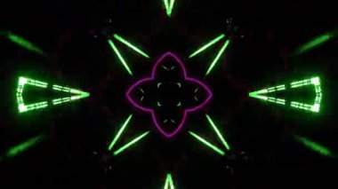 Gelecekçi Siberpunk VJ Döngü Neon Tüneli Girdabı ve Arıza Parçacıkları