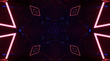 Gelecekçi Siberpunk VJ Döngü Neon Tüneli Girdabı ve Arıza Parçacıkları