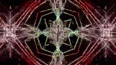 Gelecekçi Siberpunk VJ Döngü Neon Tüneli Girdabı ve Arıza Parçacıkları