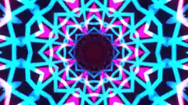 Gelecekçi Siberpunk VJ Döngü Neon Tüneli 