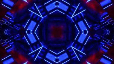 Gelecekçi Siberpunk VJ Döngü Neon Tüneli 