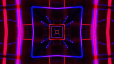 Gelecekçi Siberpunk VJ Döngü Neon Tüneli 