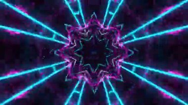 Gelecekçi Siberpunk VJ Döngü Neon Tüneli 