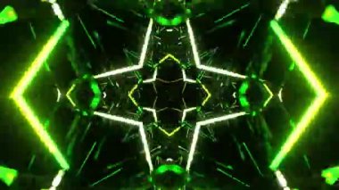 Gelecekçi Siberpunk VJ Döngü Neon Tüneli 