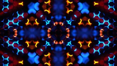 Gelecekçi Siberpunk VJ Döngü Neon Tüneli 