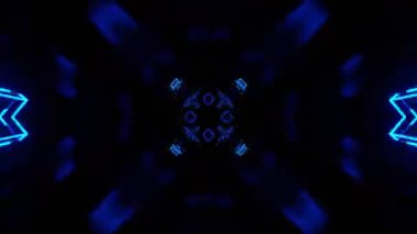 Gelecekçi Siberpunk VJ Döngü Neon Tüneli 