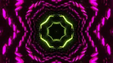 Gelecekçi Siberpunk VJ Döngü Neon Tüneli 