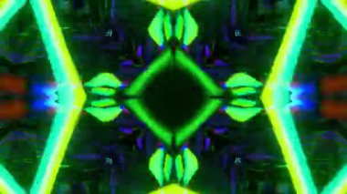 Gelecekçi Siberpunk VJ Döngü Neon Tüneli 