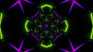 Gelecekçi Siberpunk VJ Döngü Neon Tüneli 