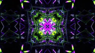 Gelecekçi Siberpunk VJ Döngü Neon Tüneli 