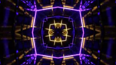 Gelecekçi Siberpunk VJ Döngü Neon Tüneli 