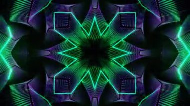 Gelecekçi Siberpunk VJ Döngü Neon Tüneli 