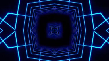 Gelecekçi Siberpunk VJ Döngü Neon Tüneli 