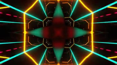 Gelecekçi Siberpunk VJ Döngü Neon Tüneli 