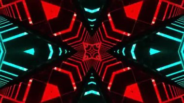 Gelecekçi Siberpunk VJ Döngü Neon Tüneli 