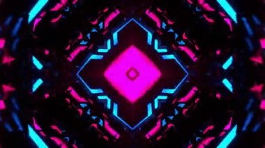 Gelecekçi Siberpunk VJ Döngü Neon Tüneli 