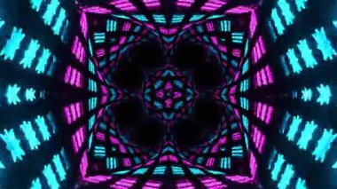 Gelecekçi Siberpunk VJ Döngü Neon Tüneli 