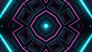 Gelecekçi Siberpunk VJ Döngü Neon Tüneli 