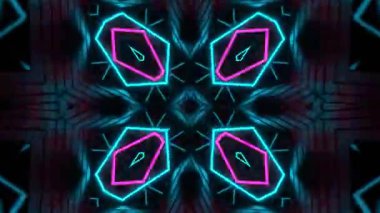 Gelecekçi Siberpunk VJ Döngü Neon Tüneli 