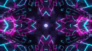 Gelecekçi Siberpunk VJ Döngü Neon Tüneli 