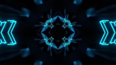 Gelecekçi Siberpunk VJ Döngü Neon Tüneli 