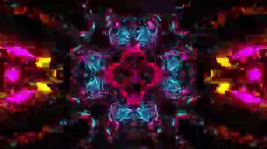 Gelecekçi Siberpunk VJ Döngü Neon Tüneli 