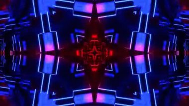 Gelecekçi Siberpunk VJ Döngü Neon Tüneli 
